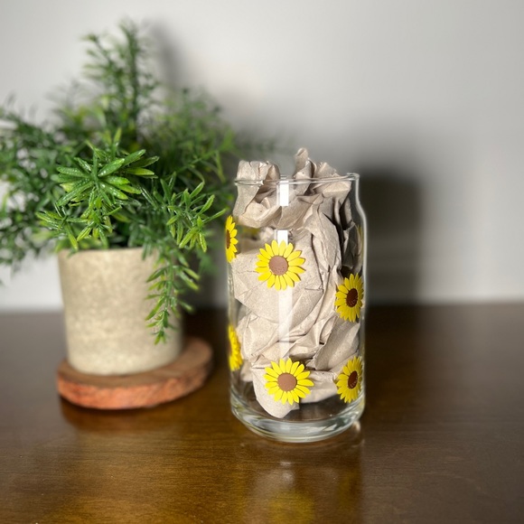 Sunflower Libbey glass can - Picture 3 of 3